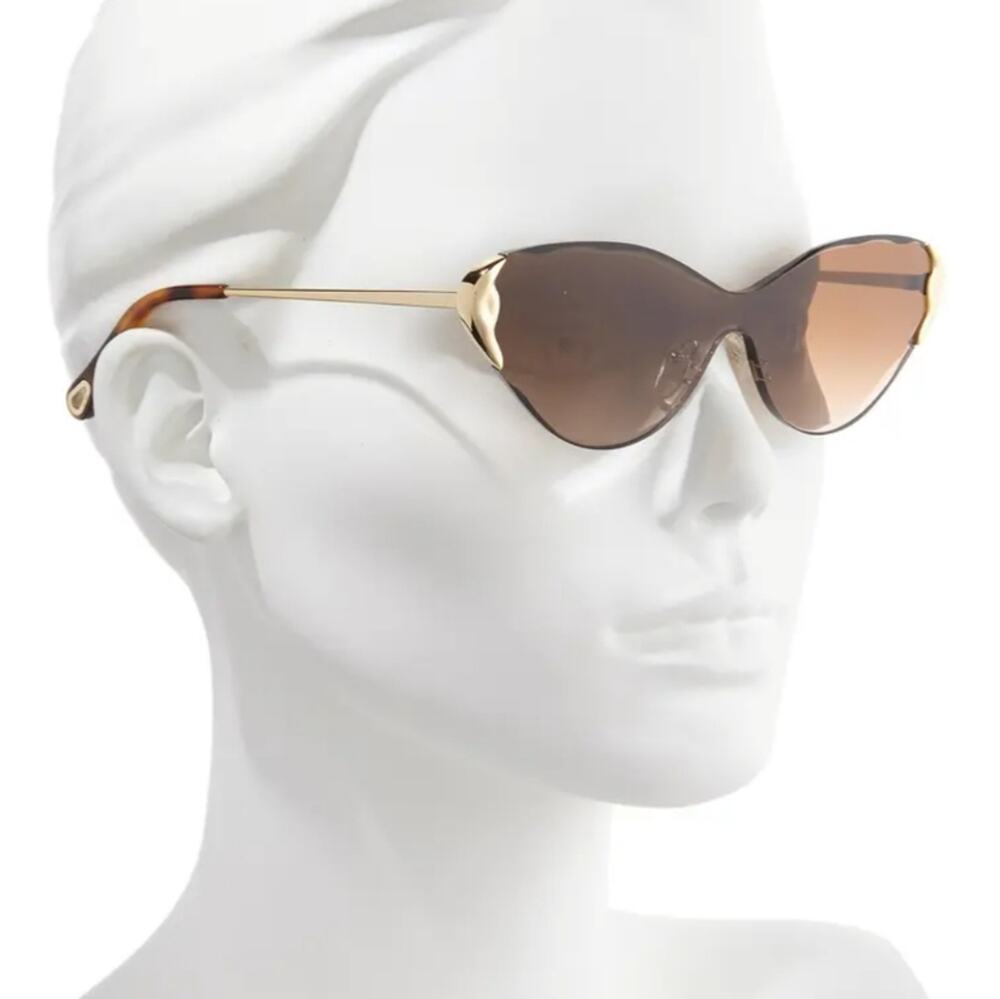 MSRP $475 Chloe Cat Eye 60mm Curtis Shield Sunglasses